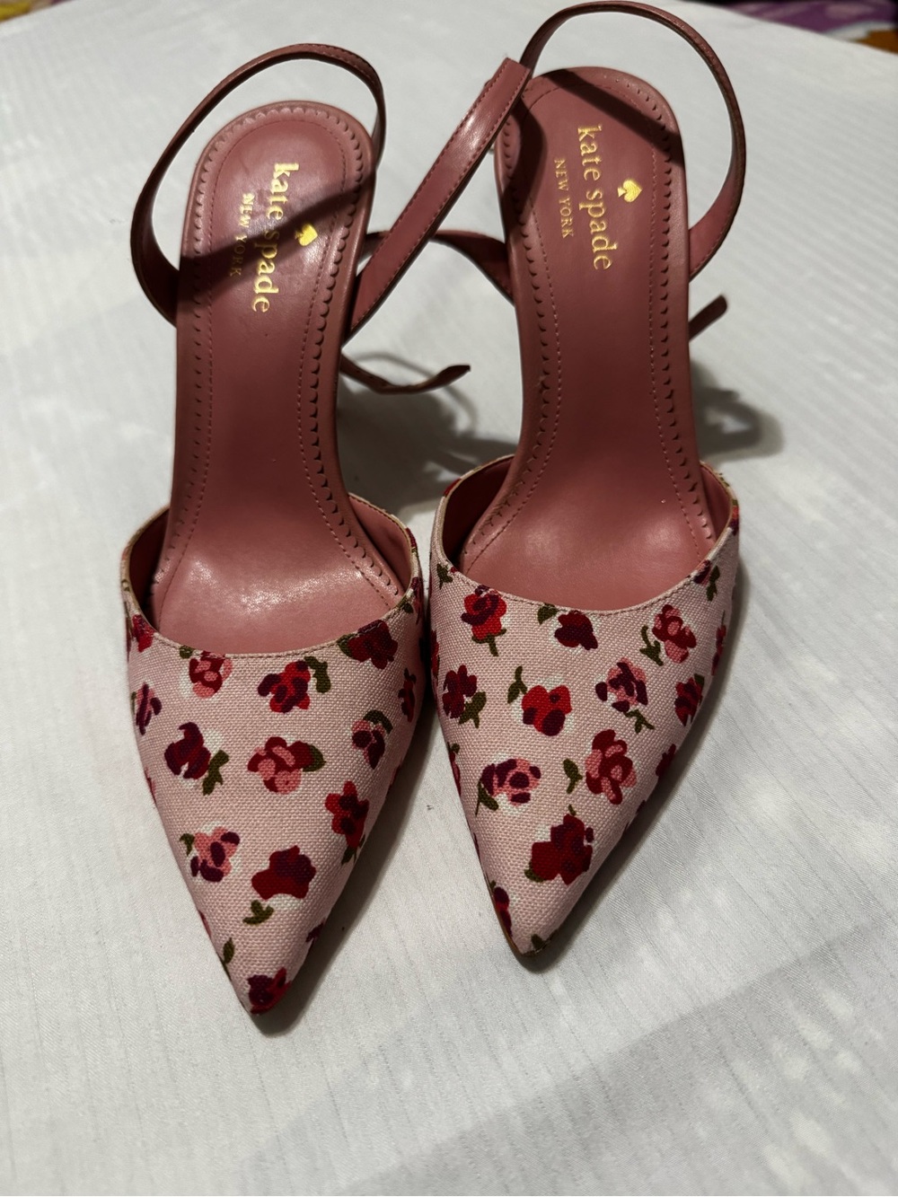 kate spade Pink Floral Pointed Toe Slingback Flats - Picture 3 of 7